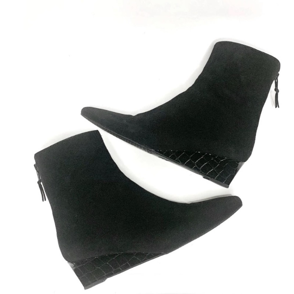 Stuart Weitzman Sued Leather Ankle Booties